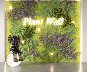 现代植物墙雕塑组合-ID:713792095