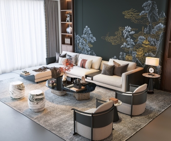 New Chinese Style Sofa Combination-ID:535094025