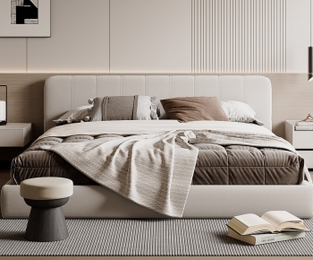 Modern Double Bed-ID:738423116