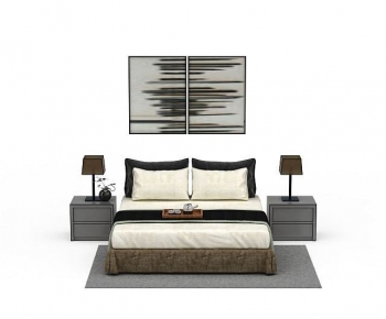 Modern Double Bed-ID:447947034