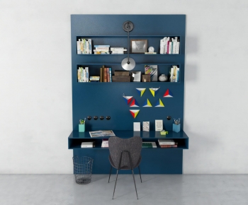 Modern Computer Desk And Chair-ID:538786894