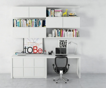 Modern Computer Desk And Chair-ID:154448997