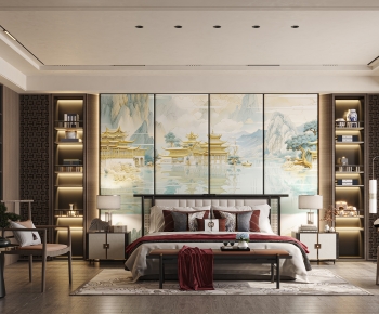 New Chinese Style Bedroom-ID:132069631