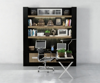 Modern Office Desk And Chair-ID:724299917