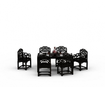 Chinese Style Dining Table And Chairs-ID:109579647