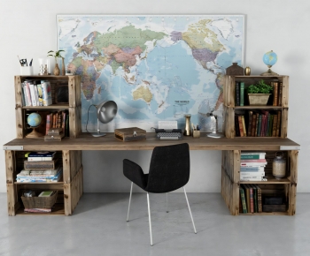 Modern Computer Desk And Chair-ID:145179992