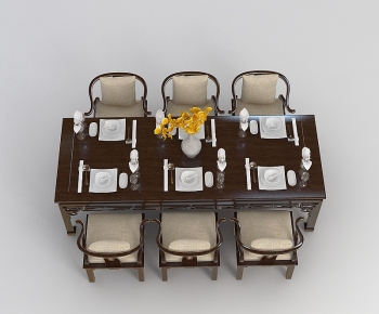 New Chinese Style Dining Table And Chairs-ID:429582122
