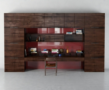 Modern Computer Desk And Chair-ID:377979046