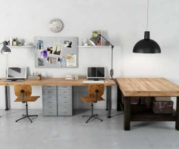 Modern Office Desk And Chair-ID:365493068