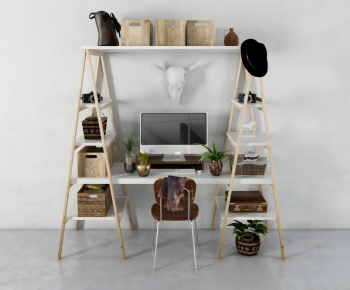 Modern Office Desk And Chair-ID:846400022