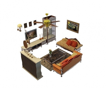 European Style Sofa Combination-ID:595808035