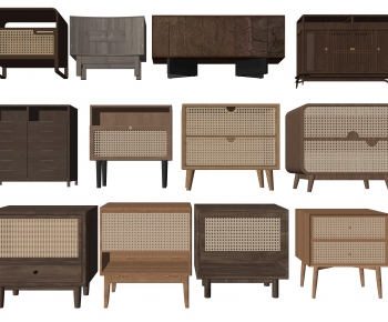 Wabi-sabi Style Bedside Cupboard-ID:360341072