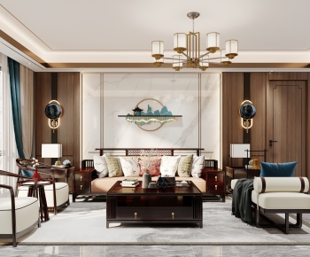 New Chinese Style A Living Room-ID:316533094