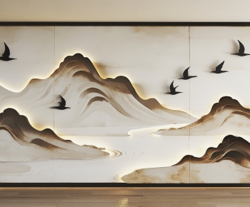 New Chinese Style TV Wall-ID:511765969