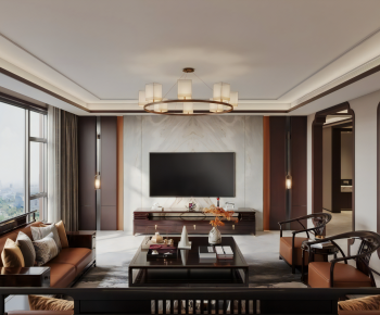 New Chinese Style A Living Room-ID:323157078