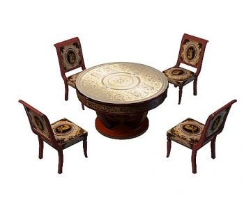 American Style Dining Table And Chairs-ID:144164093