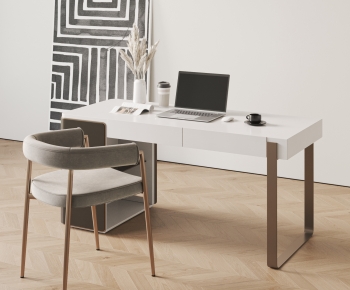 Modern Computer Desk And Chair-ID:934822088