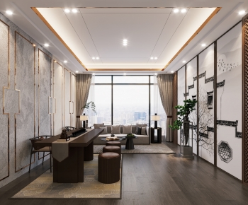 New Chinese Style Office Living Room-ID:148239172