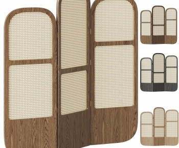 Wabi-sabi Style Wooden Screen Partition-ID:419800349