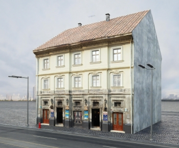 European Style Appearance Of Commercial Building-ID:389130116