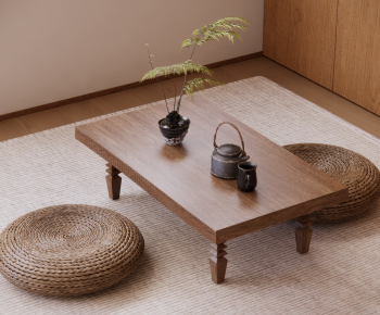 现代中古风茶几坐垫组合-ID:371213919