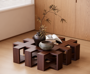 现代中古风方形茶几-ID:411811115