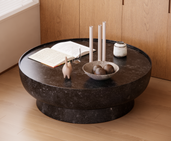 侘寂中古风圆形茶几-ID:758721119