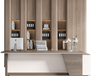 Modern Office Desk And Chair-ID:989620793