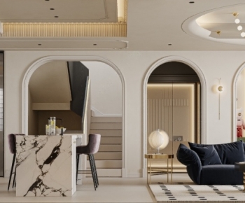 French Style A Living Room-ID:260445129