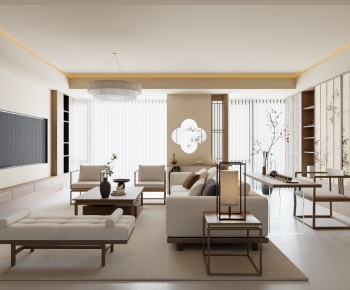 New Chinese Style A Living Room-ID:244607937