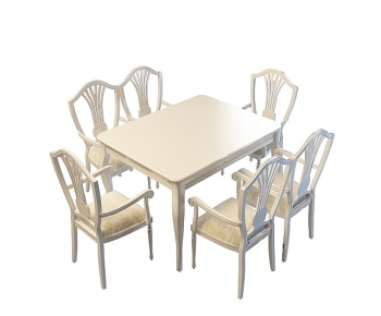 French Style Dining Table And Chairs-ID:164714106