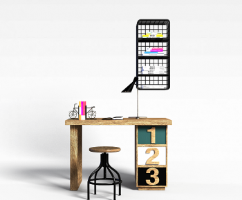 Modern Computer Desk And Chair-ID:937999017