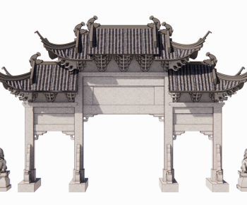 Chinese Style Decorated Archway-ID:599076034
