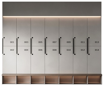 现代健身房储物柜3D模型