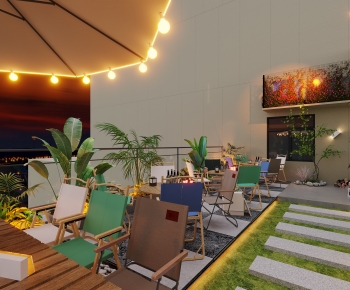Modern Barbecue Restaurant-ID:418952948