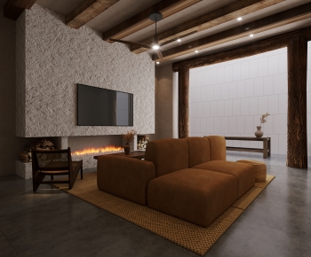 Wabi-sabi Style A Living Room-ID:210382943