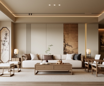 New Chinese Style A Living Room-ID:844650985