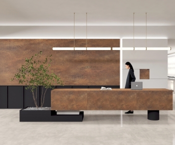 Wabi-sabi Style Office Reception Desk-ID:794675115