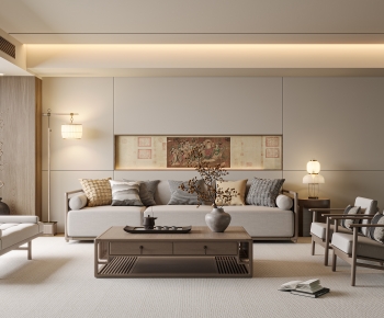New Chinese Style A Living Room-ID:245522988