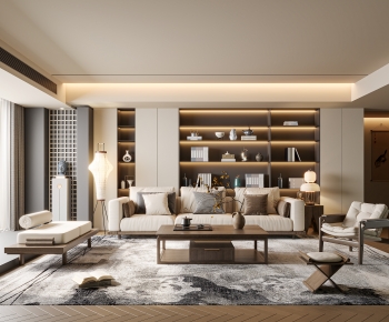 New Chinese Style A Living Room-ID:958949097