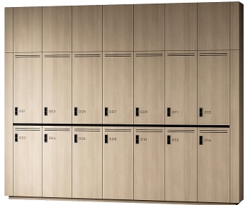 现代健身房储物柜3D模型