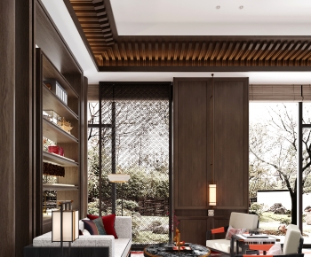 New Chinese Style A Living Room-ID:500994928