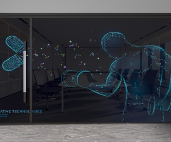 Modern Glass Screen Partition-ID:697019148