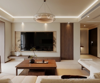 New Chinese Style A Living Room-ID:493166927