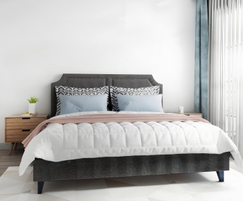 Simple European Style Double Bed-ID:267076023