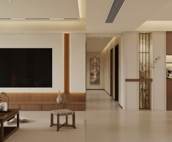 New Chinese Style A Living Room-ID:986227045