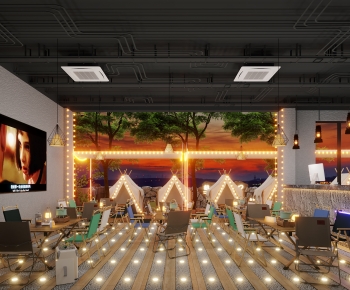 Industrial Style Barbecue Restaurant-ID:235519445