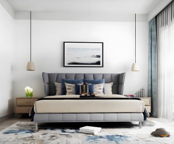 Modern Double Bed-ID:345451121