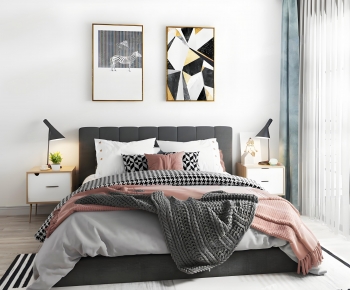 Modern Double Bed-ID:571248055