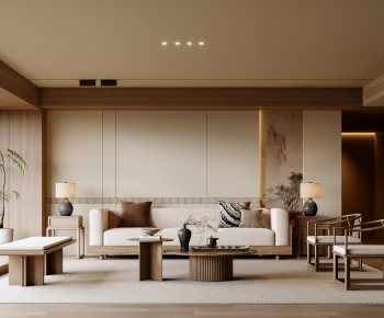 New Chinese Style A Living Room-ID:646188974